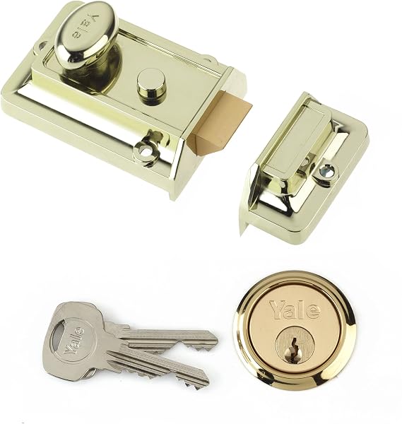 Yale B-77-BLX-PB-60 - Traditional Nightlatch - 60mm - Brass Finish - Standard Security