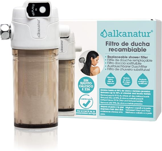 Alkanatur RainDrops Shower Filter Replaceable 50,000L Hair and Skin