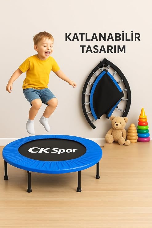 Katlanabilir Trambolin, 102 cm (40 inç), Taşınabilir, Mavi