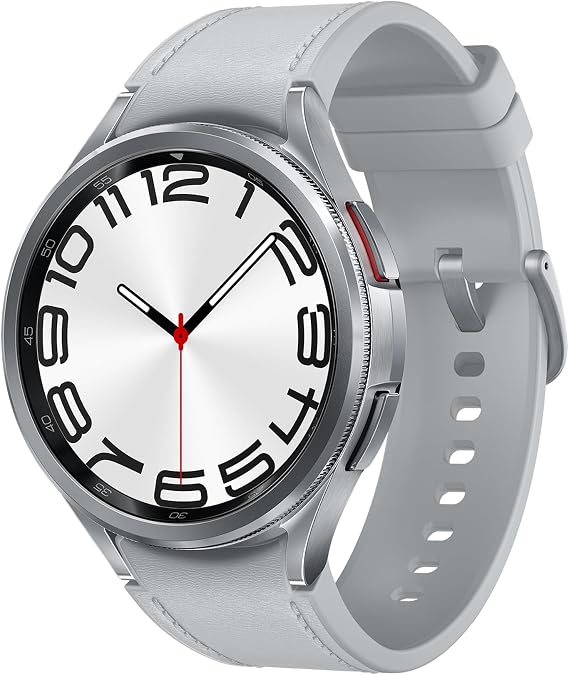 Samsung Galaxy Watch6 Classic Smart Watch, Fitness Tracker, LTE, 47mm, Silver, (UK Version)