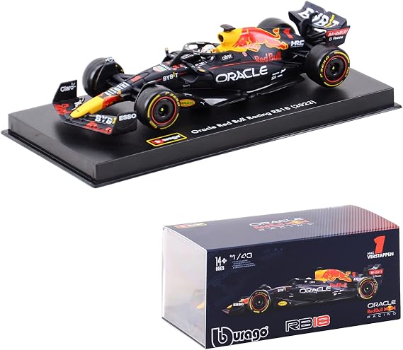 Bburago 1:43 2022 F1 レッドブルレーシング RB18 1# フェルスタッペン 11# ペレス スペシャルペイント フォーミュラワン 合金 スーパートイカーモデル RB18 #1 アクリルボックス付き