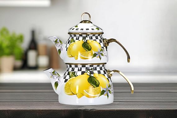 PR Home Lemon Gold Model Enamel Teapot