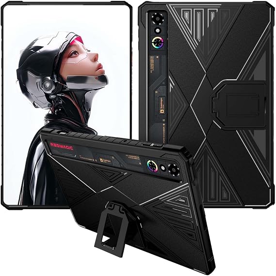 REDMAGIC Astra ゲーミングタブレット9.0インチ用ケースカバー スリムソフトTPU保護カバー キックスタンド付き REDMAGIC Gaming Tablet 3 Pro用 傷防止 耐衝撃 ブラック