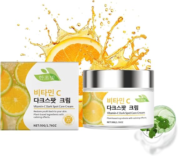 Vitamin C Brightening Korean Moisturiser Cream for Glowing Skin, Day and Night Face Cream to Smooth Fine Lines, Hydrating Facial Moisturiser to Even Skin Tone & Plump Skin, 50ml