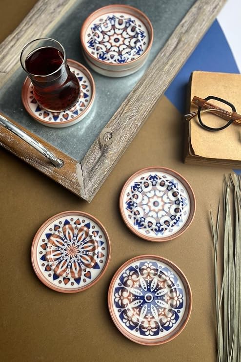 Tabakevi Tabak Evi Stoneware Mozaik Red Sefa 6 Lı Çay Tabağı 10Cm