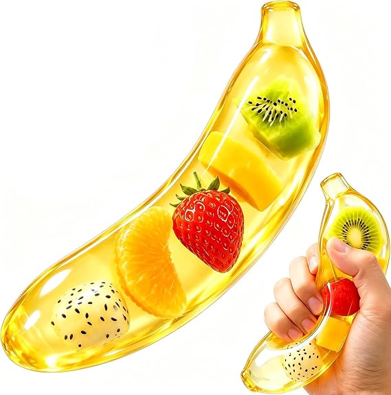 Clear Banana Squishy 2026 New Banana Squeeze Stress Relief Fidget Sensory Ball Party Favors Classroom Prize Birthday