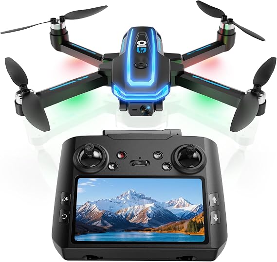 G10 GPS Drones with ElS 4K HD Camera Professional for Adults,4.5 inch Screen on Controller,Auto Return,45 Mins Flight time,Brushless Motor,Follow Me Mode,5G Transmission,Christmas Toy Gifls,Under 249g