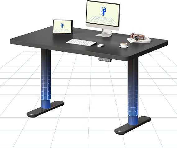 FLEXISPOT Electric Standing Desk One Piece Desktop CylineX Height Adjustable Sit Stand Up with Memory Smart Panel, 100x60 Black