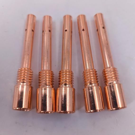 Copper Welding Contact Tip Holder For 350A 500A MIG MAG Torch Machined Thread Nozzle Adapter Consumable For Air Cooled Industrial Welding (500A 5 pieces)