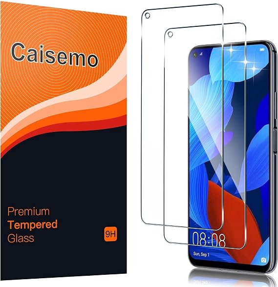 2 Pack For Huawei Nova 5T Tempered Glass Screen Protector,9H Hardness, Anti Scartch,Soft Touch