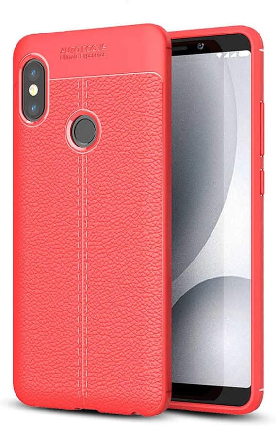 Microsonic Xiaomi Redmi Note 5 için Kılıf Deri Dokulu Silikon Kırmızı [Redmi Note 5 ile Uyumlu Kılıf - Kırmızı]
