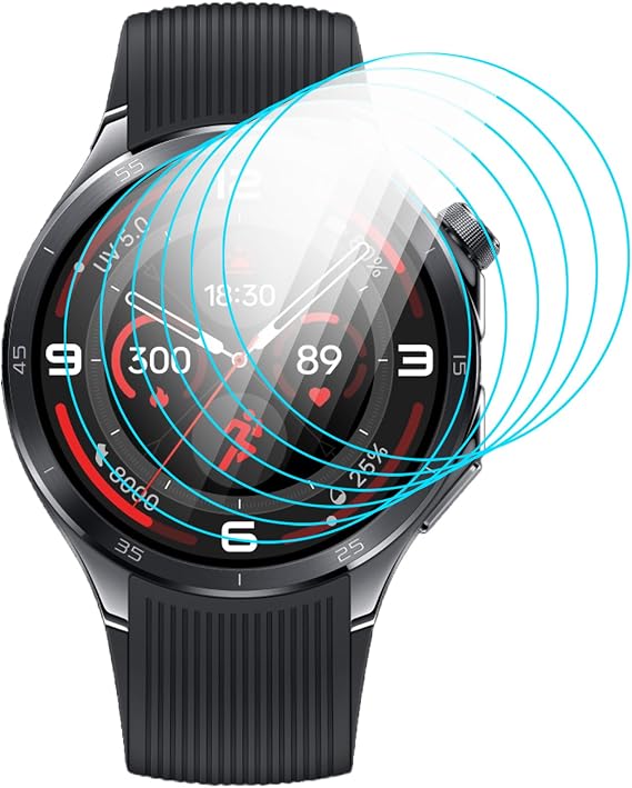 GIOPUEY Screen Protector for OnePlus Watch 3, [6 Packs] Flexible TPU Screen Protective Film, [Anti-Bubble] [Wear-resistant] - Transparent