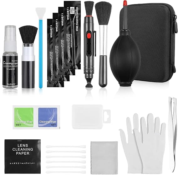 14 Stück Kamera Reinigungset Objektive Reinigungs-Sets für DSLR Kamera Objektive Filter Handys mit Raketengebläse Lenspen Reinigungspinsel Reinigungstuch und Objektivbürste
