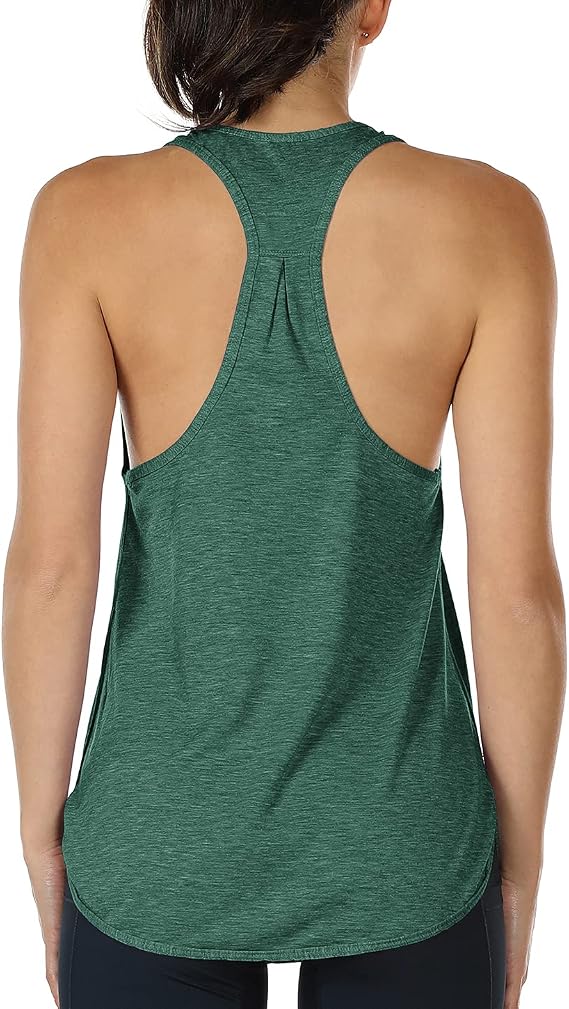 icyzone Workout Tank Tops for Women - Athletic Yoga Tops, Racerback Running Tank Top