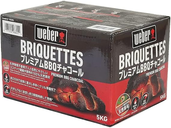 Weber Charcoal Briquet, Charcoal, 11.0 lbs 5 kg, Long Lasting Effect