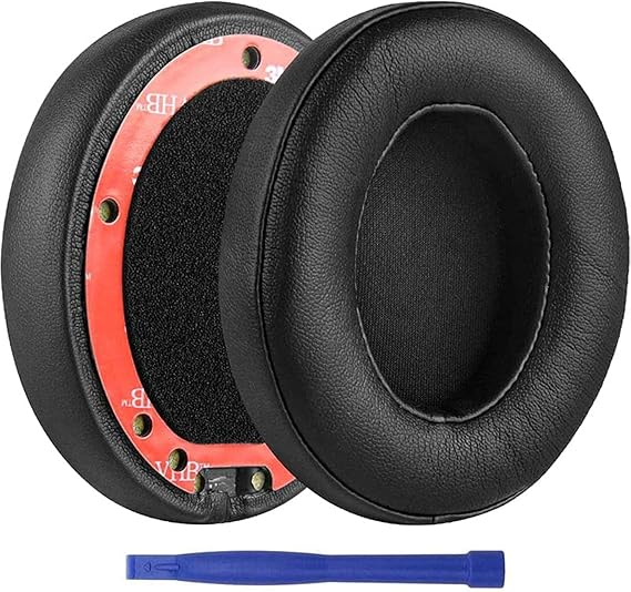 Beats Studio 3 イヤーパッド 交換用プロテインレザー イヤーパッド 低反発 イヤークッションカップ 修理パーツ Beats Studio 3 Studio 2 ワイヤレス 有線ヘッドフォン用 Dr.Dre ブラック