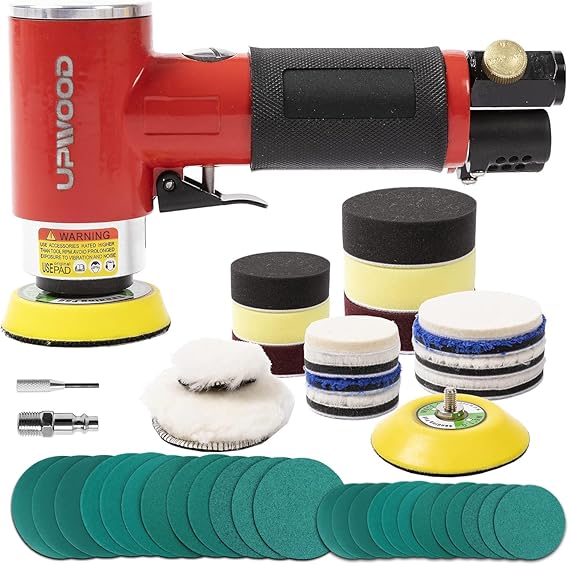 2''/3'' Mini Air Sander, Dual Action Random Orbital Sander