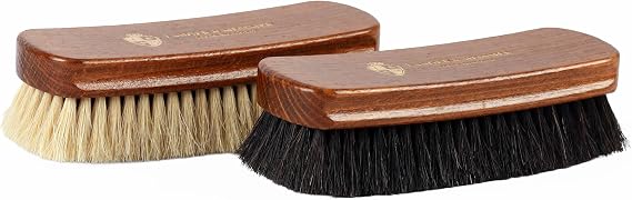 Langer & Messmer shoe brush made of fine horsehair | For effective polishing of your shoes - The polishing brush for professional shoe care Individually or in a set of 2