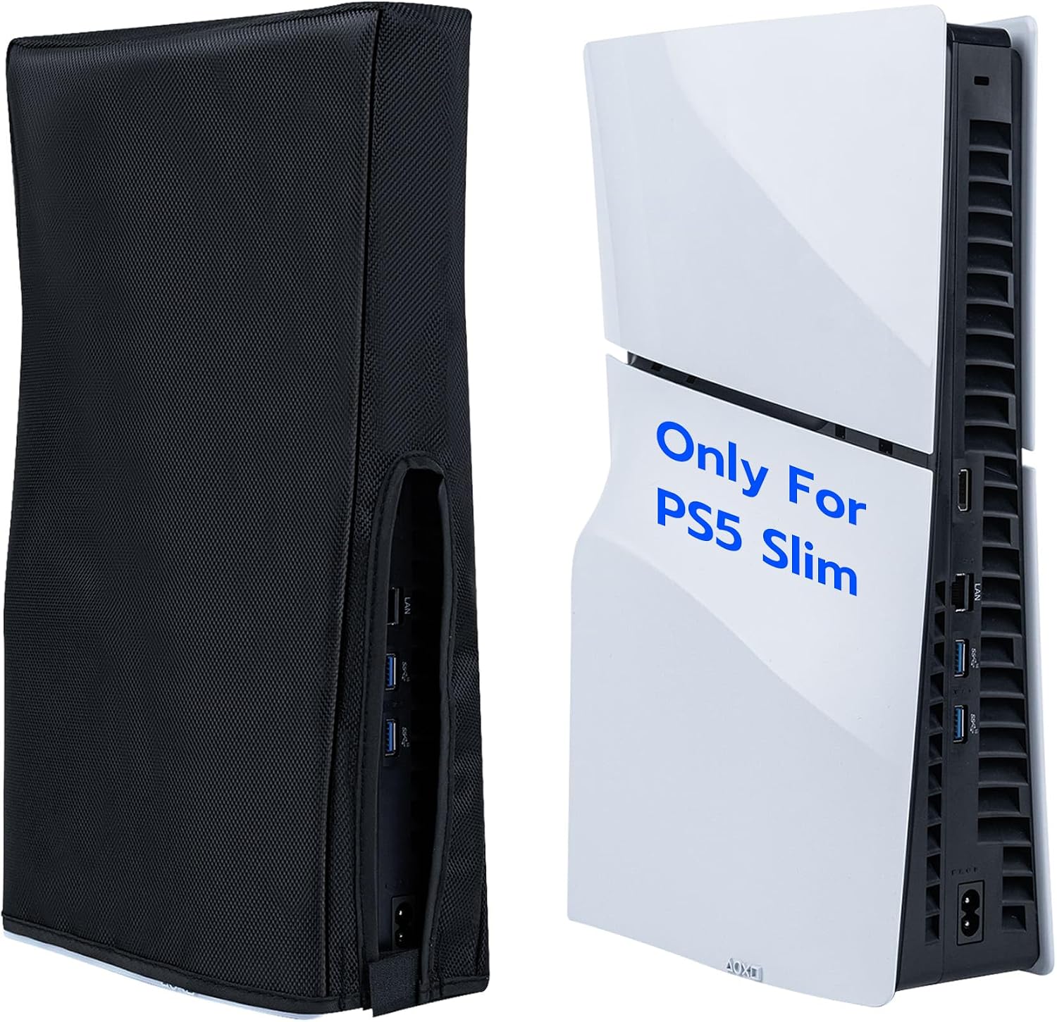 Mcbazel PS5 Slim Dedicated Dust Cover, Vertical Dustproof Cover, Dustproof, Scratch-Resistant, Stylish, Easy to Install and Remove, Stain Prevention, Easy to Clean, Compatible with PS5 Slim Disc and