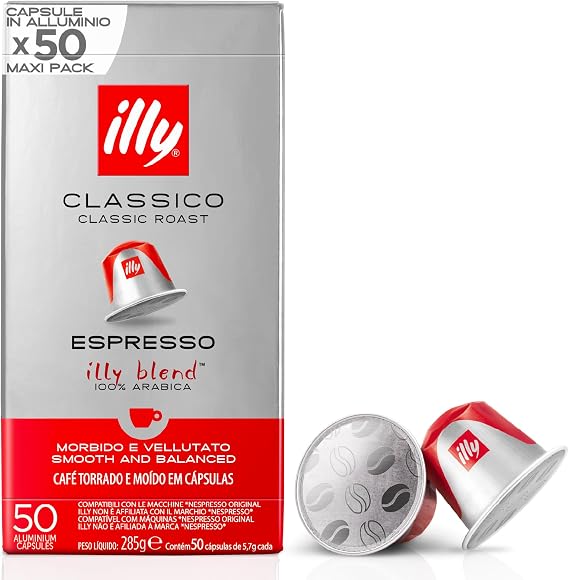 illy Classico 50 Coffee Pods Compatible with Nespresso Original Machines