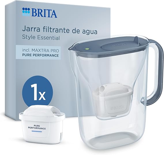 BRITA MAXTRA Style Essential Water Filter Jug, 1 x Pure Performance Filter