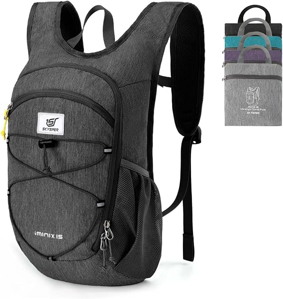 SKYSPER 15L Hiking Backpack Lightweight Foldable Daypack with Chest Strap Small Travel Rucksack for Women Men Packable Folding Bagpack for Travelling