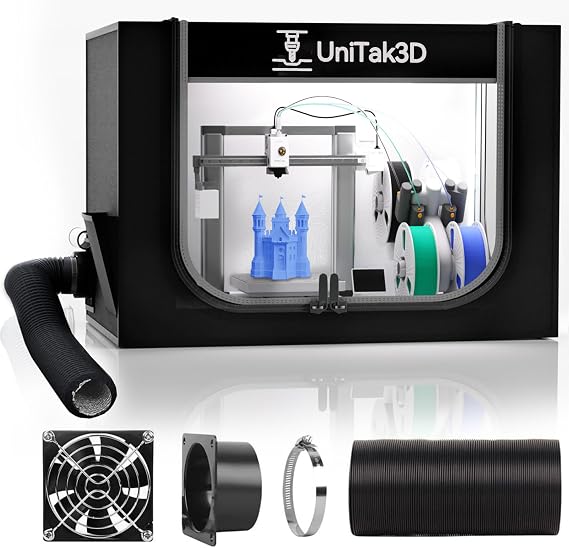 3D Printer Enclosure with Ventilation Kit Compatible with Bambulab A1/A1 Mini Combo with AMS lite,Fireproof Dustproof Tent with LED Light Constant Temperature Protective Cover-825 * 585 * 585mm