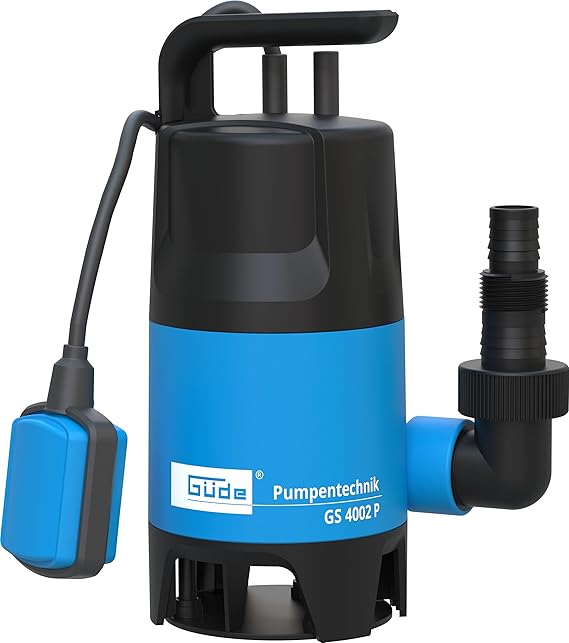 Güde 94630 - GS4002P - Submersible sewage pump - With float switch - 400 W - 7500 l/h Maximum supply height 5 m [Energy Class A], blue/black