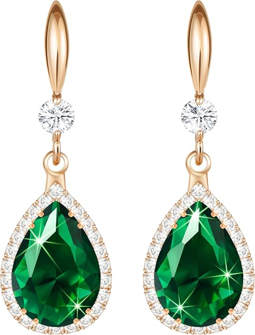 Linawe Fake Diamond Teardrop Dangle Earrings for Women