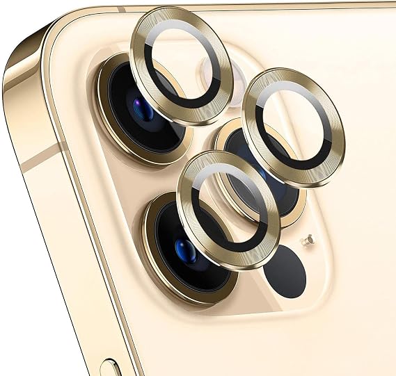 Microsonic Apple iPhone 13 Pro Tekli Kamera Lens Koruma Camı Gold [iPhone 13 Pro ile Uyumlu Ekran Koruyucu]