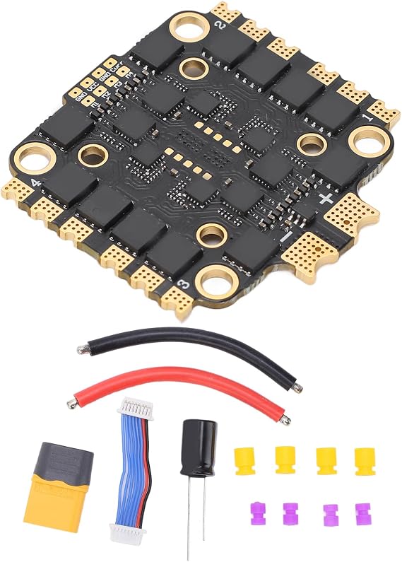4-in-1 45A ESC, 45A FPV 2‑6S Electronic Speed Controller Quadcopter Drone Motor Driver, with Mounting Accessory, DIY Parts for FPV RC Drone
