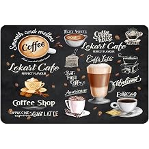 Dish Drying Mat, 16"x 24" Coffee Machine Mat Super Absorbent Kitchen Counter Dishes Rack Draining Board Mat for Kitchen,Non-Slip Table Mat,Coffee Brown Worktop Placemat