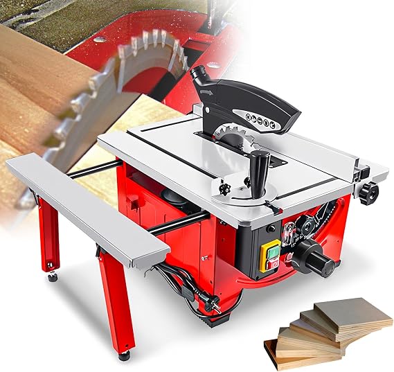 Table Saw Portable Table Saw 210mm Mini DIY Sliding Woodworking Table Saw Tabletop Saw for Indoor Portable Cutting Saw Table 2900W Electric Saw DIY Sawing Machine,52 x 65cm