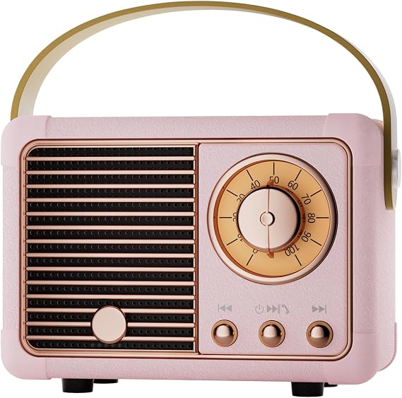 Retro Bluetooth Speaker,Birthday Gifts for Teenage Girls,Pink Room Decor