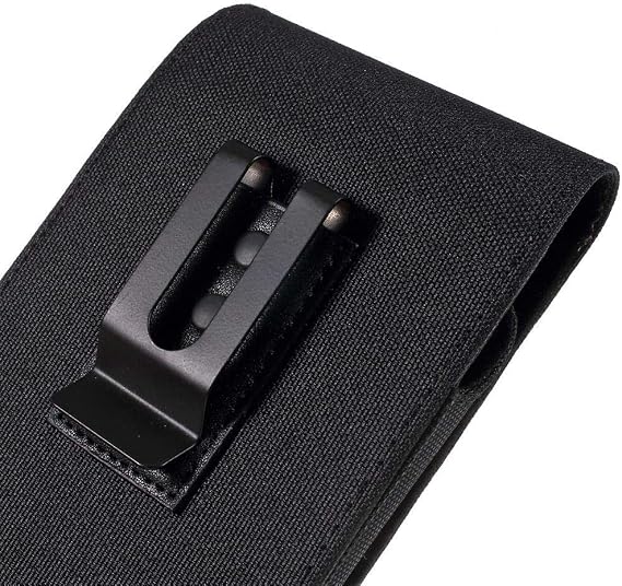 Case Metal Belt Clip Vertical Textile and Leather for HOMTOM HT26 - Black