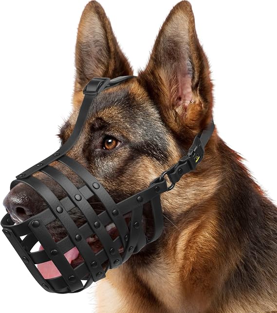 Mayerzon Humane Basket Dog Muzzle for Medium Large Dogs Anti Biting Eating