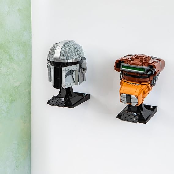 2X Display Stand for Lego Helmet Series | Wall Mount Display for Darth Vader, Captain Rex, Mandalorian Helmet, Gauntlet Series | Compatible With All Helmets (2)