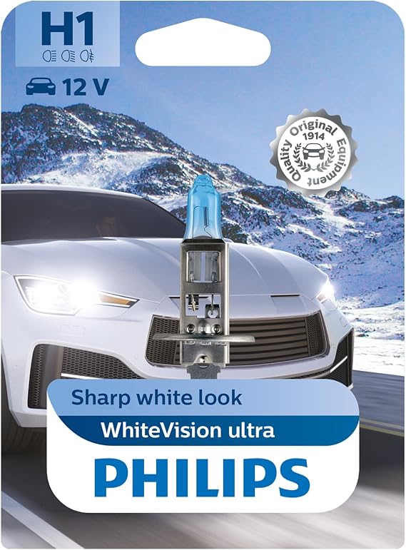 Philips WhiteVision ultra H1 car headlight bulb, single blister