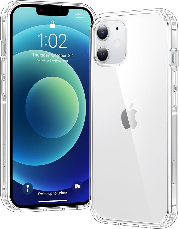 Clear Case for iPhone 12 Mini, Ultra Thin, Shockproof TPU Cover, Anti-Yellowing, Crystal Clear, Phone Case for Apple iPhone 12 Mini - Clear