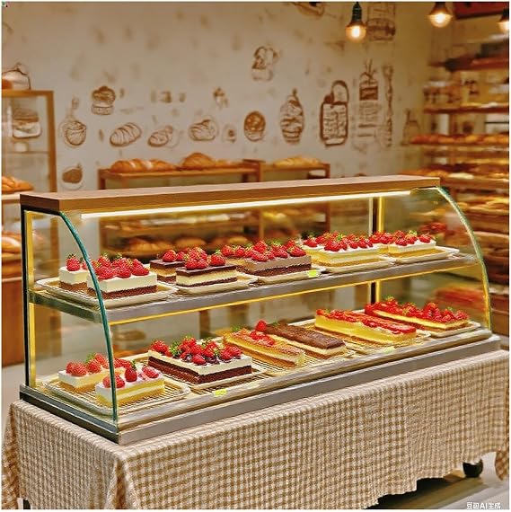 C Bar Buffet Pastry Display CaseFresh Bread & Dessert Cabinet for Kitchen Countertop 160x53x50CM Ideal for eries & Dessert Shops