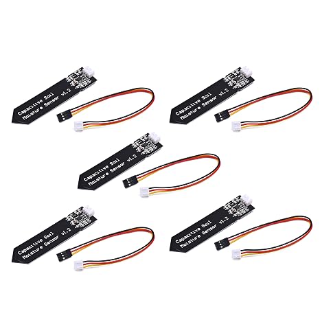 Songhe Capacitive Soil Moisture Sensor Module Corrosion Resistant W/Gravity for Arduino Moisture Detection Garden Watering DIY 3.3~5.5V 5pcs
