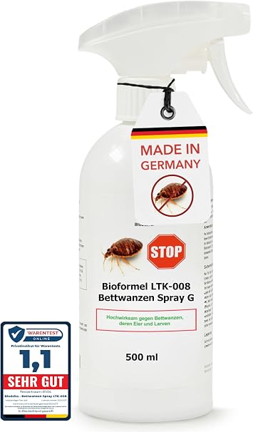 BIODELTA LTK-008 Bed Bug Spray 500 ml - Anti Bed Bug Agent with Long-Lasting Effect - Highly Effective Remedy Against Bed Bugs - Preventive & for Acute Infestation - Water-Based - Bug Spray (500 ml)