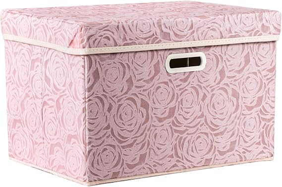 Prandom Large storage box with lid-43x30x30cm-Pink-1pc