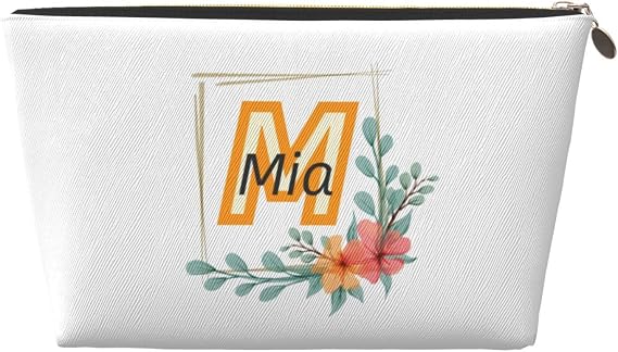 Personalized Makeup Bag, Cosmetic Bag for Women, Custom Travel Bag, Bridesmaid Gifts, Gifts for Birthday, Mother'S Day, Valentine'S Day, Multicolor, Leather 01