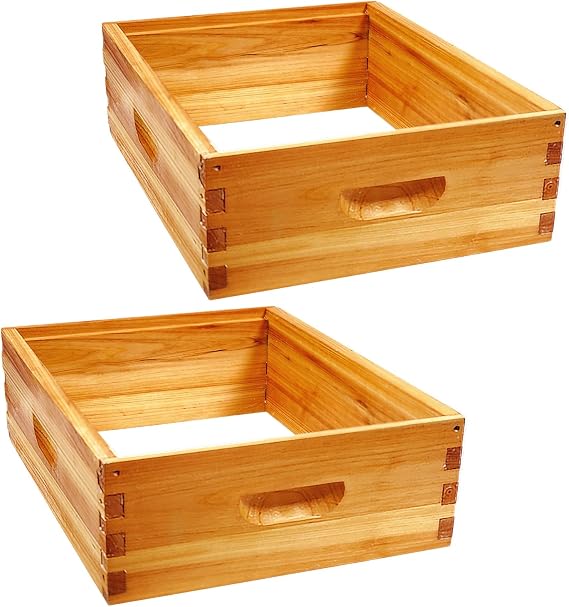 Beehive Box Langstroth ディップ 蜜蝋 ミディアム スーパー ビー ボックス 養蜂用品 2パック