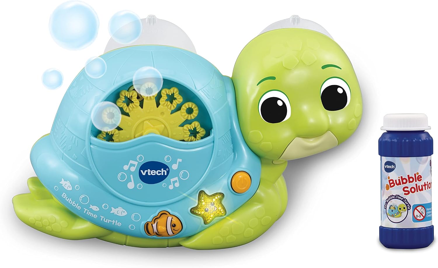 VTech Bubble Time Turtle, Bath Toy for 1 Year Olds, Sensory Bathtub Bubble Maker, Lights & Music, Fun Sensory Bath Gift for Babies & Toddlers 1, 2, 3 years , English version