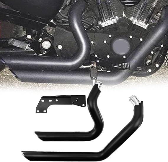 Motorcycle For Harley Sportster XL Iron 883 1200 Forty Eight 72 2004-2018 Black Shortshots Staggered Exhaust Pipes System Pipe