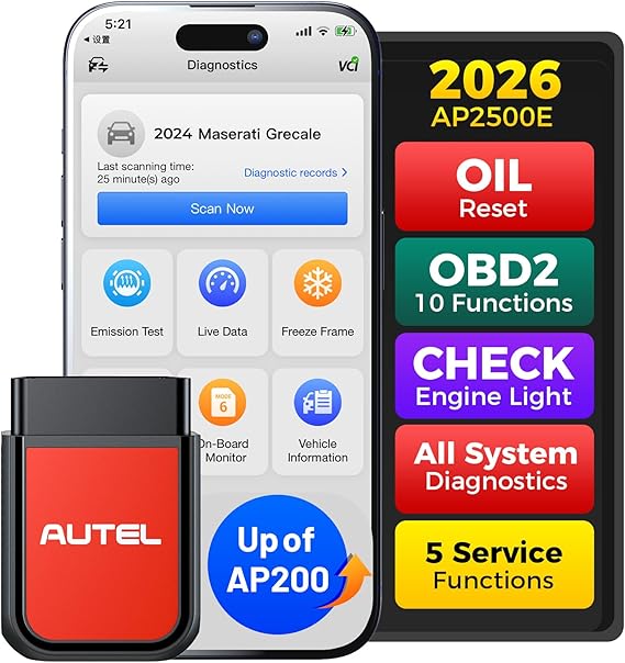 Autel AP2500E/AP2500 OBD2 Scanner Bluetooth Code Reader AP200 Upgrade