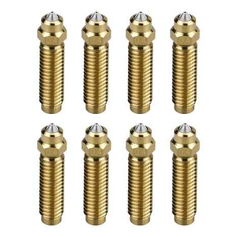 3D Printer Nozzles Kit for Elegoo Centauri Carbon 8pcs Centauri Hot-end Centauri hot-end Brass bimetal 0.4mm Nozzle High Temperature and Wear Resistant 3D Printer Extruder Hotend Nozzle Accessories