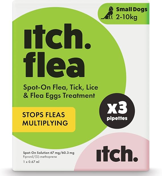 Itch Small Dog (2-10kg) Flea & Tick Spot On Treatment - 3 Pipettes